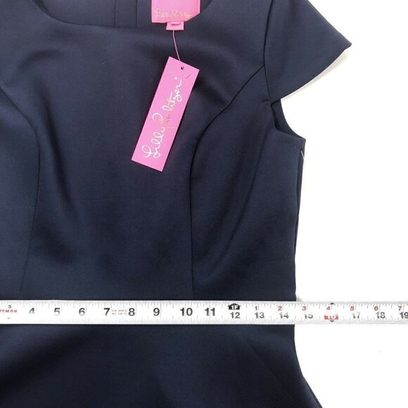 New Lilly Pulitzer Klara Navy Mini Dress size 10 Gold trim Preppy Coastal - Picture 7 of 8